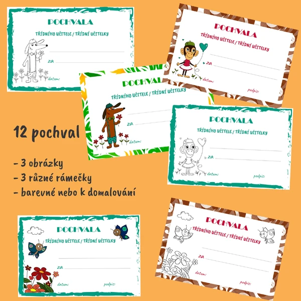 Pochvaly třídního učitele / třídní učitelky