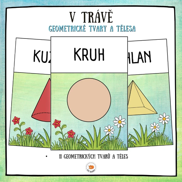 V trávě - geometrické tvary a tělesa