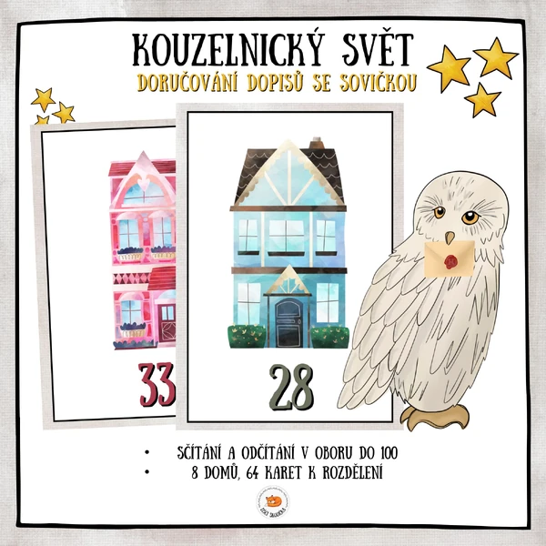 Sčítání a odčítání do 100 - Kouzelnický svět