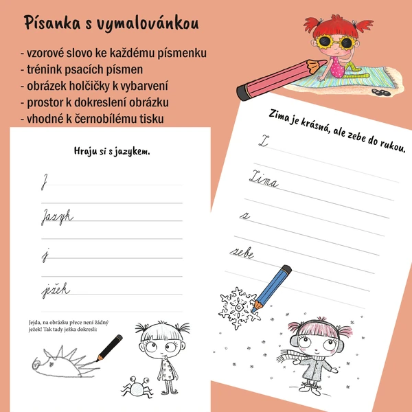 Písanka s vymalovánkou