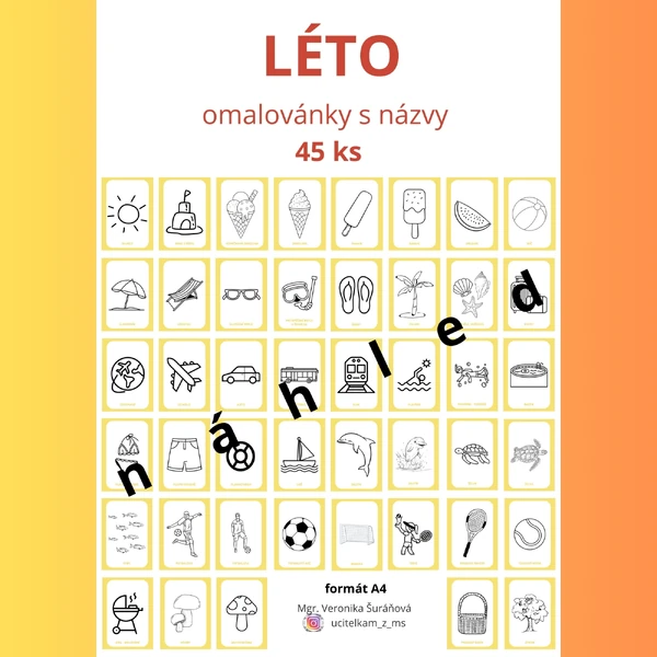 LÉTO - omalovánky (45 ks)