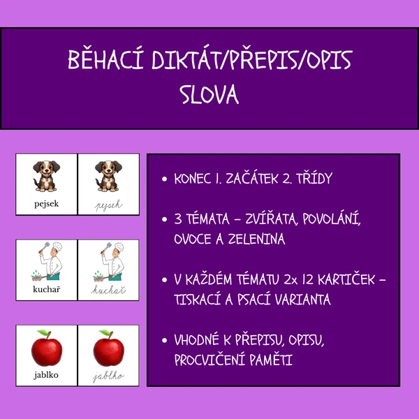 Běhací diktát - slova
