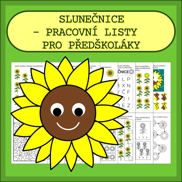 SLUNEČNICE - PRACOVNÍ LISTY PRO PŘEDŠKOLÁKY