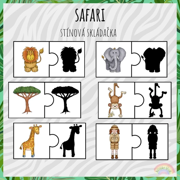  Safari, stínová skládačka
