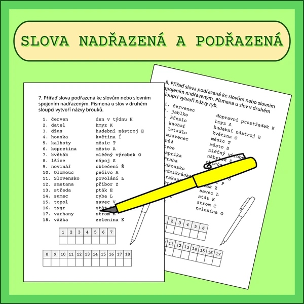 SLOVA NADŘAZENÁ A PODŘAZENÁ