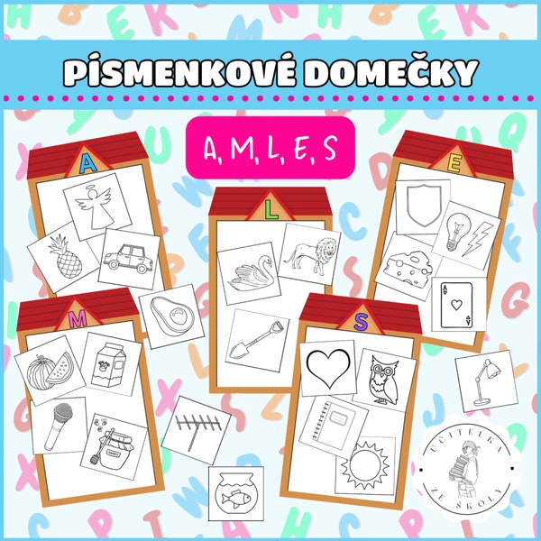 Písmenkové domečky - A, M, L, E, S