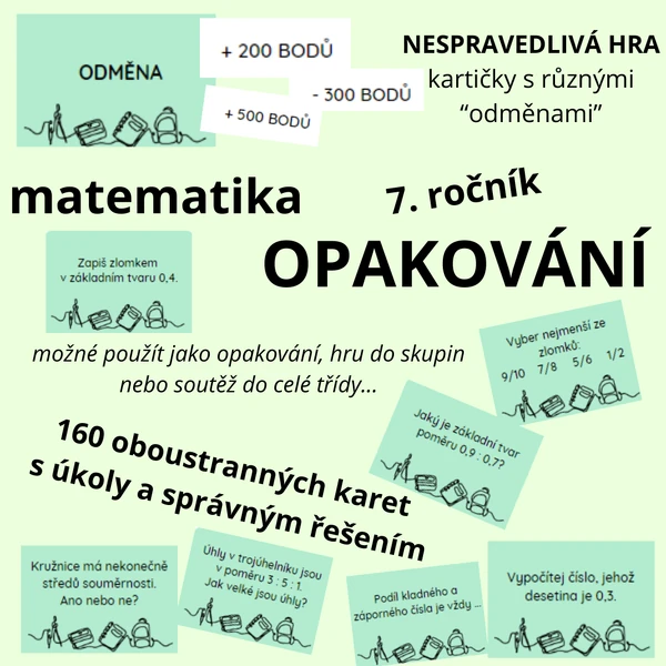 Opakování 7. ročníku - 160 KARET (+ nespravedlivá hra)