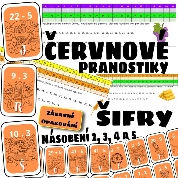 Červnové pranostiky - TĚŽŠÍ VARIANTA - šifry a počítání - opět 3 bojovky za cenu jedné!