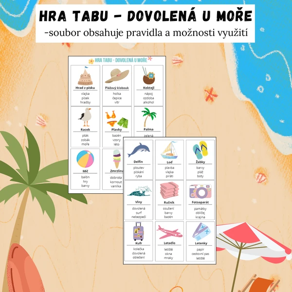Hra Tabu-Dovolená u moře