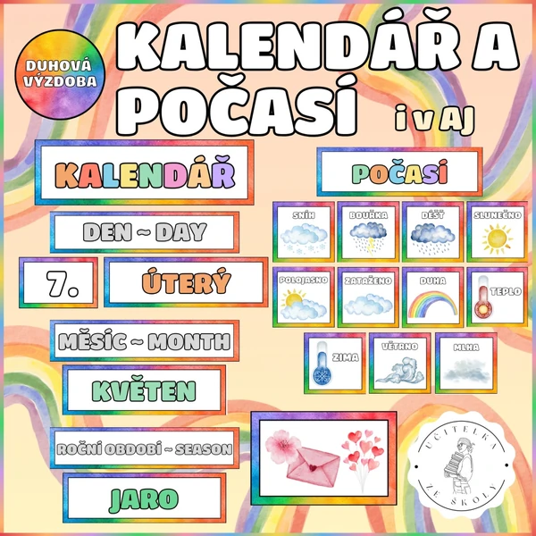 Kalendář a počasí - duhová výzdoba