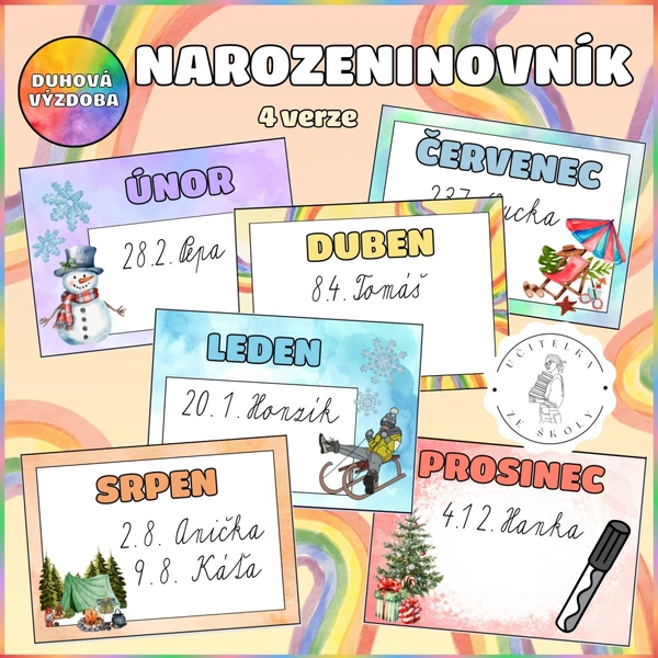 Narozeninovník - duhová výzdoba