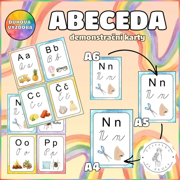 Abeceda - duhová výzdoba