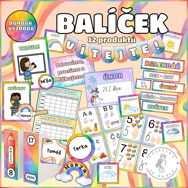 Balíček do třídy - duhová výzdoba