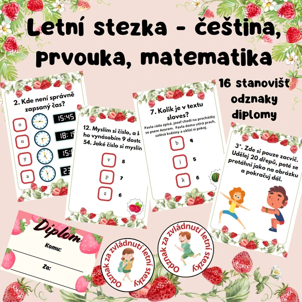 Letní stezka - čeština, matematika a prvouka