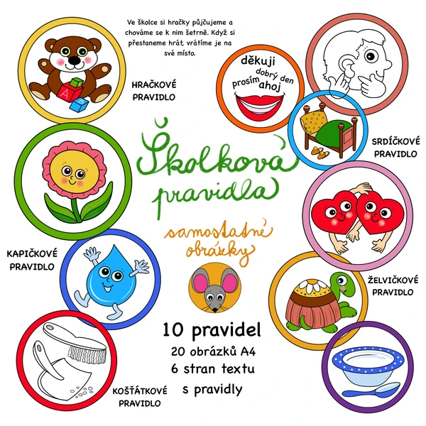 Školková pravidla - samostatné obrázky