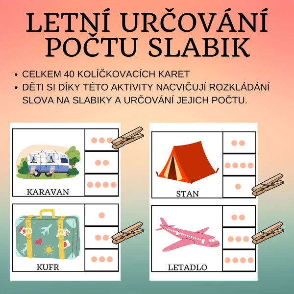 Letní určování počtu slabik