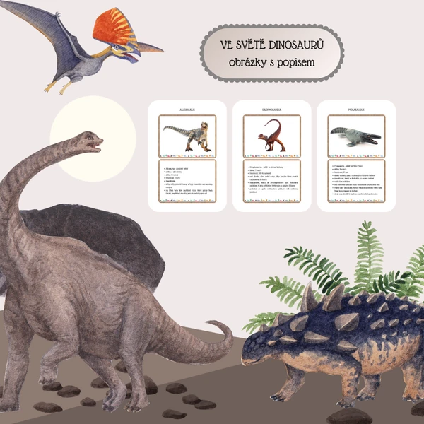 Dinosauři - obrázky se základním popisem