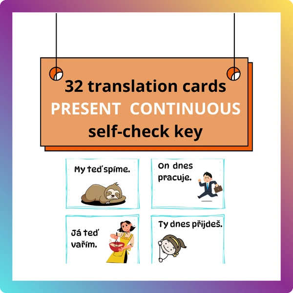 Translation cards & present continuous