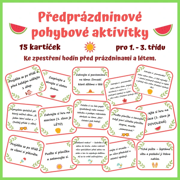 Předprázdninové pohybové aktivity