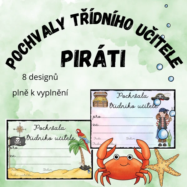 Pochvaly třídního učitele - piráti