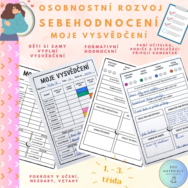 Sebehodnocení - moje vysvědčení (1.-3. třída)