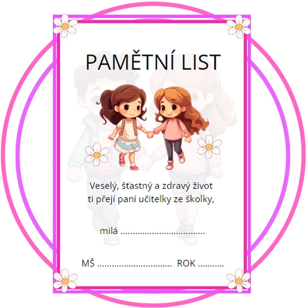 PAMĚTNÍ LISTY MŠ