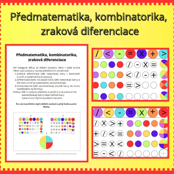 MŠ Předmatematika, kombinatorika,  zraková diferenciace