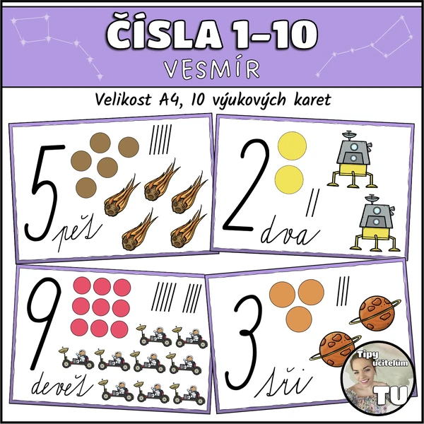 Čísla do 10 - vesmír