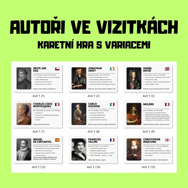 Autoři ve vizitkách - literární hra