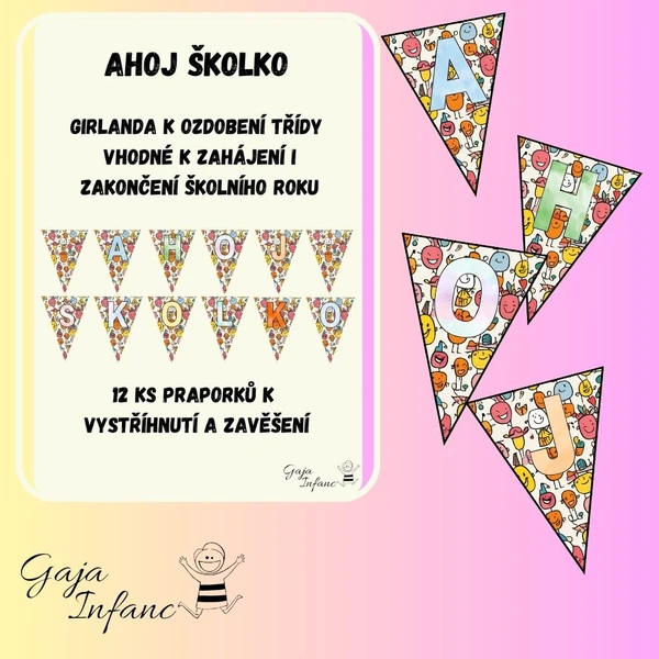 Girlanda- Ahoj školko- panáčci, hlavonožci