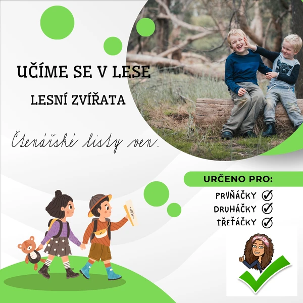 Lesní zvířata - pracovní listy ven