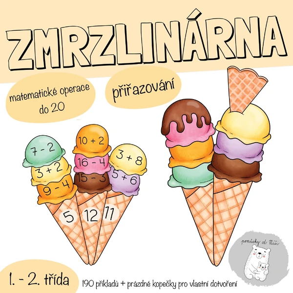 ZMRZLINÁRNA - Sčítání a odčítání do 20