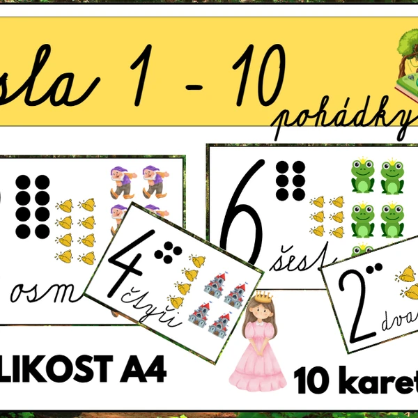 ČÍSLA 1 - 10 POHÁDKOVÁ VÝZDOBA