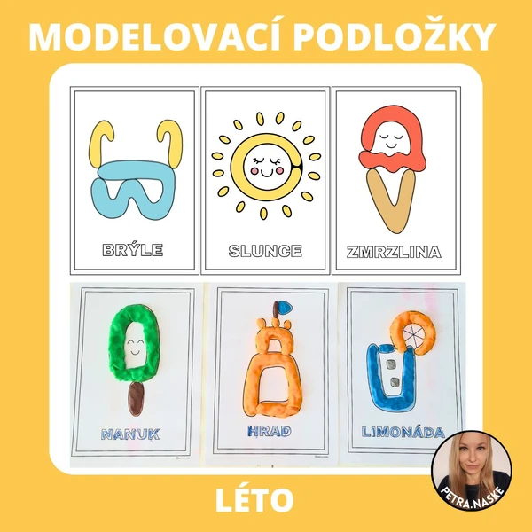 Léto - modelovací podložky (omalovánky)