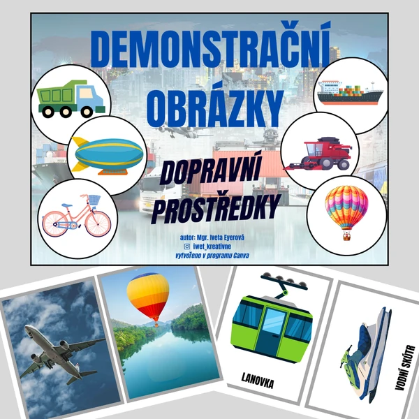 DOPRAVNÍ PROSTŘEDKY (demonstrační obrázky)