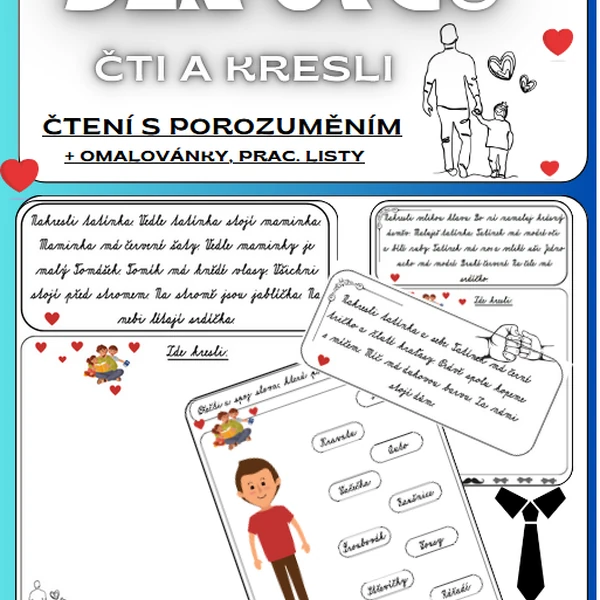 DEN OTCŮ - Čti a kresli - čtení s porozuměním.