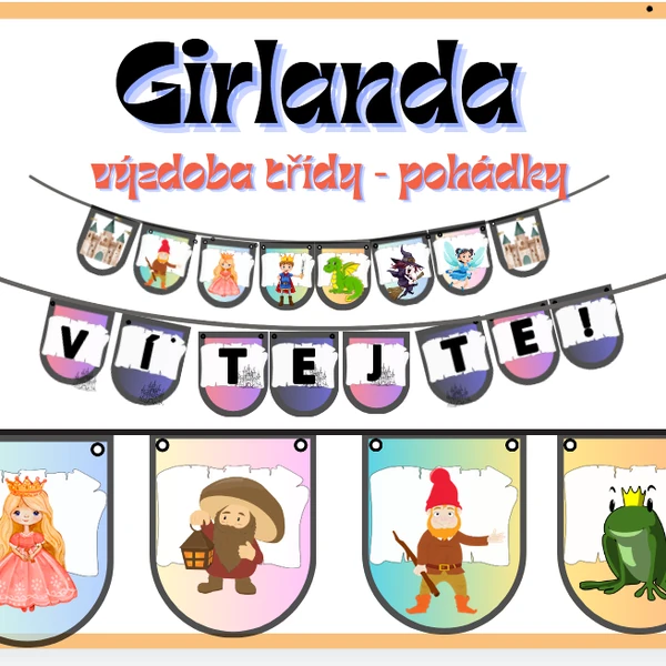 Vyzdoba třídy - vítejte! - téma pohadky