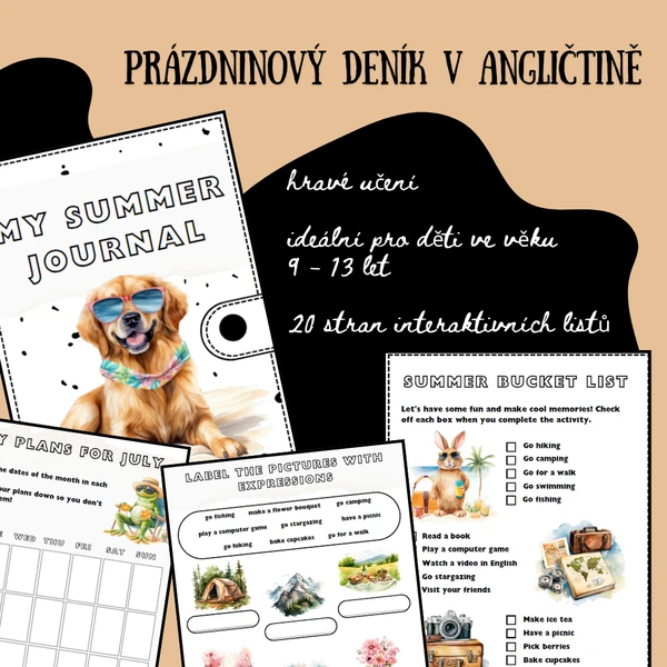 Prázdninový deník v anglickém jazyce - My summer journal