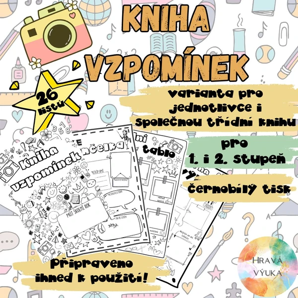 Kniha vzpomínek - pracovní listy na závěr roku