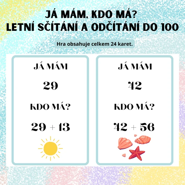 Já mám, kdo má? - Letní sčítání a odčítání do 100