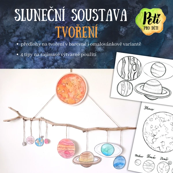 Sluneční soustava - šablony na tvoření
