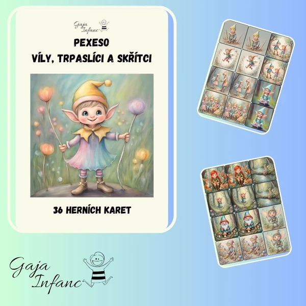 Pexeso- víly, trpaslíci a skřítci