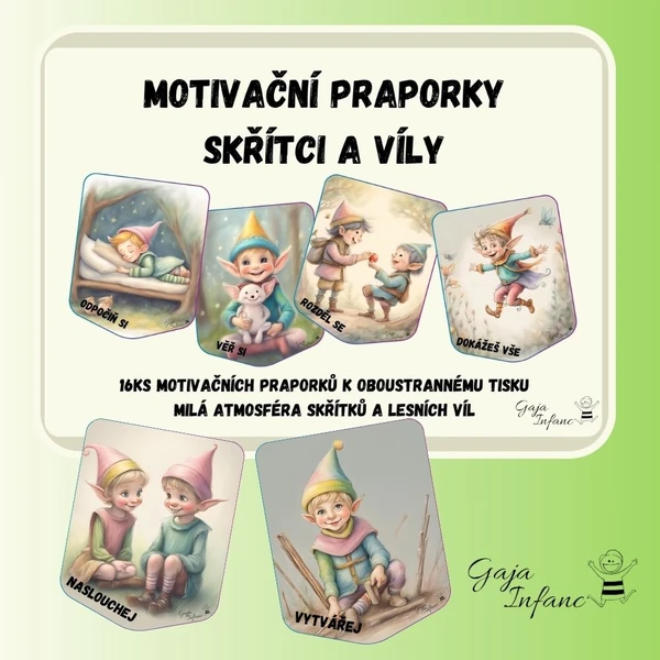 Motivační praporky- skřítci a víly 
