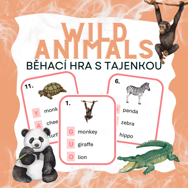 Wild animals - běhací hra s tajenkou