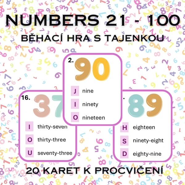 Numbers 21 - 100 - běhací hra s tajenkou