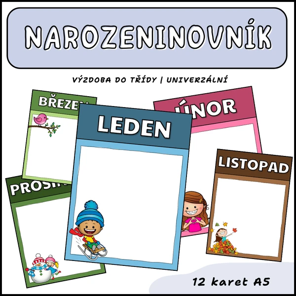 Narozeninovník - výzdoba třídy pro zápis narozenin žáků