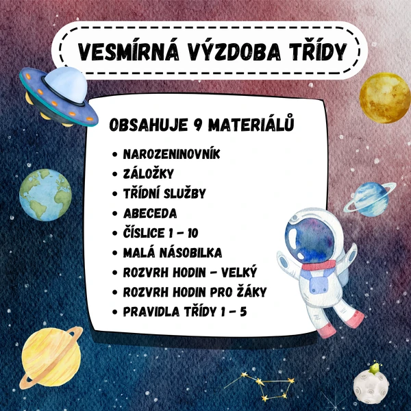 Výzdoba třídy - vesmír