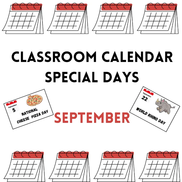 Classroom calendar - September (special days)