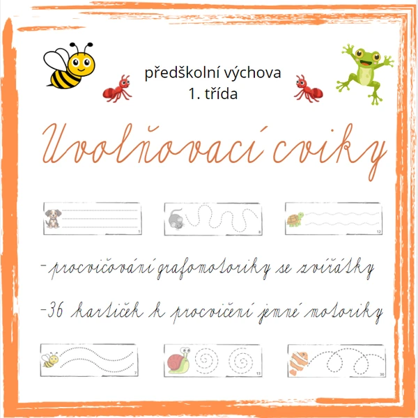 Uvolňovací cviky - procvičování grafomotoriky se zvířátky