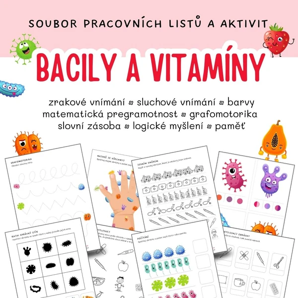 Bacily a vitamíny - soubor pracovních listů a aktivit